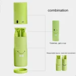 Creative 5 in 1 Portable Gargle Cup Shampoo Sub-Bottle Comb Make-up Mirror Travel Wash Kits, Standard Sets - Image 4
