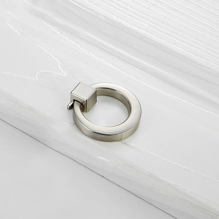 HC5746_1.webp 4201 Wire Drawing Single Hole Zinc Alloy Ring Round Handle for Cabinet Wardrobe Drawer Door - Image 2