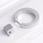 4201 Wire Drawing Single Hole Zinc Alloy Ring Round Handle for Cabinet Wardrobe Drawer Door - Image 3