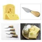 kn603 4 in 1 Wooden Handle Stainless Steel Cheese Knife Baking Tool Set - Image 5