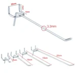 10pcs Supermarket Clothing Shop Pegboard Slat Wall Hook Shelf Hole Plate, Hole Pitch: 2.5cm, Length: 15cm, Wire Diameter: 3.3mm - Image 3