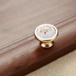 5089 Gold Imitated Zinc Alloy Ceramic Handle for Cabinet Wardrobe Drawer Door - Image 2