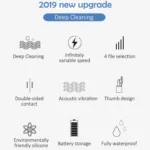 CNaier AE-618 Battery-powered Silicone Acoustic Wave Face Skin Care Electric Facial Cleanser - Image 4