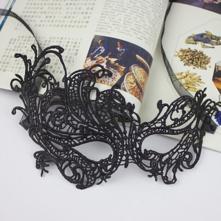 HC5942B_2.webp Halloween Masquerade Party Dance Sexy Lady Lace Phoenix Mask - Image 3
