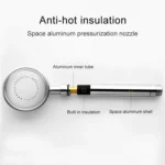 Space Aluminum Round Shape High Pressure Handheld Shower Head Water Saving Bathroom Accessories, Size: 23 x 8.2 x 2cm - Image 2
