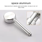 Space Aluminum Round Shape High Pressure Handheld Shower Head Water Saving Bathroom Accessories, Size: 23 x 8.2 x 2cm - Image 4