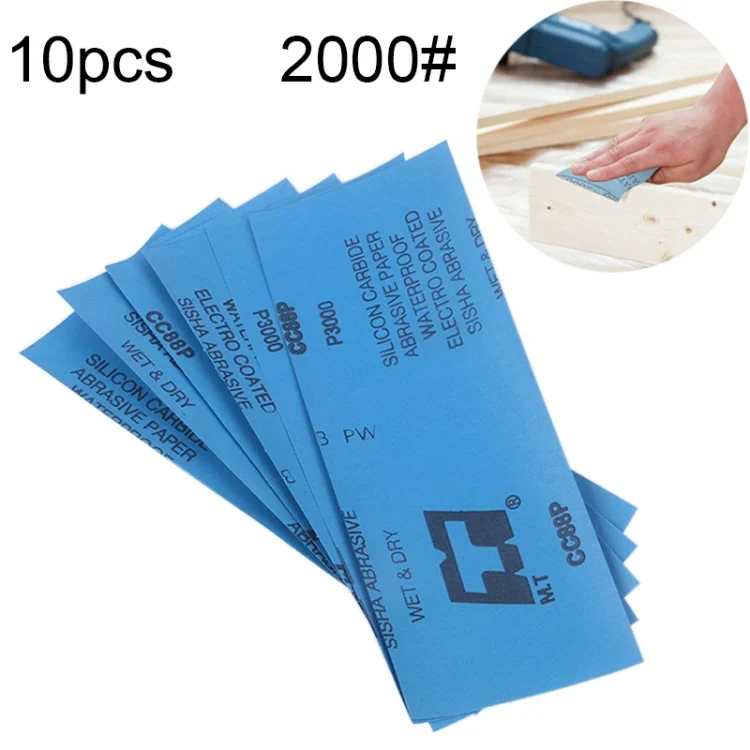10pcs Grit 2000 Wet And Dry Polishing Grinding Sandpaper,Size: 23 x 9cm