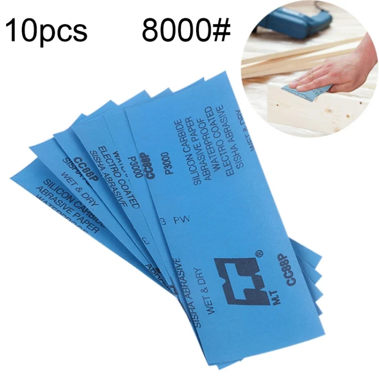 10pcs Grit 8000 Wet And Dry Polishing Grinding Sandpaper,Size: 23 x 9cm