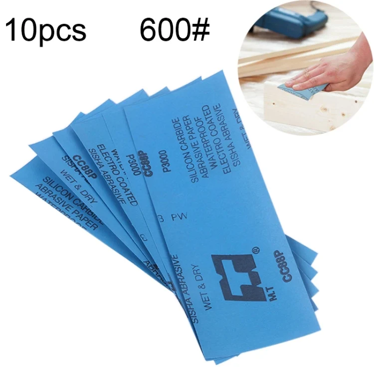 10pcs Grit 600 Wet And Dry Polishing Grinding Sandpaper,Size: 23 x 9cm