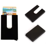 Frosted Antimagnetic Solid Color Credit Card Holder Money Clip Wallet, Size: 10*6.6cm