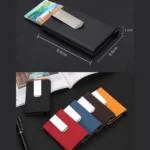 Frosted Antimagnetic Solid Color Credit Card Holder Money Clip Wallet, Size: 10*6.6cm - Image 4