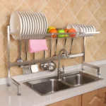 92cm Stainless Steel Kitchen Bowl Fruit Basket Dish Drain Rack Storage Holder, Standrad Version