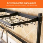 92cm Stainless Steel Kitchen Bowl Fruit Basket Dish Drain Rack Storage Holder, Standrad Version - Image 7