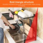 62cm Stainless Steel Kitchen Bowl Dish Drain Rack Storage Holder, Standrad Version - Image 5