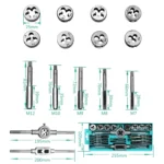 20 PCS Multi-specification Tap and Die Combination Set Hand Metric Wire Tapping Wrench Winch - Image 3