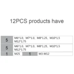 12 PCS Multi-specification Tap and Die Combination Set Hand Metric Wire Tapping Wrench Winch - Image 4