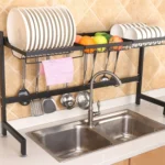 92cm Stainless Steel Kitchen Bowl Fruit Basket Dish Drain Rack Storage Holder, Standrad Version