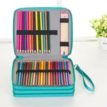 96 Slots Colored Pencil Case PU Leather Drawing Sketch Watercolor Pencils Holder Organizer with Hand Strap - Image 3