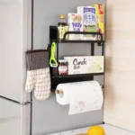 Kitchen Double Layers Magnetic Refrigerator Rack Storage Holder - Image 2