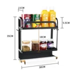 Kitchen Double Layers Magnetic Refrigerator Rack Storage Holder - Image 3