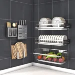 304 Stainless Steel Wall-mounted Kitchen Rack Hanging Seasoning Holder - Image 11