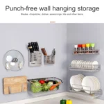 304 Stainless Steel Wall-mounted Kitchen Rack Hanging Seasoning Holder - Image 6