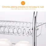 Multi-function Kitchen Stainless Steel Three Layers Arch Shape Rack Hanging Bowl Dish Holder - Image 5