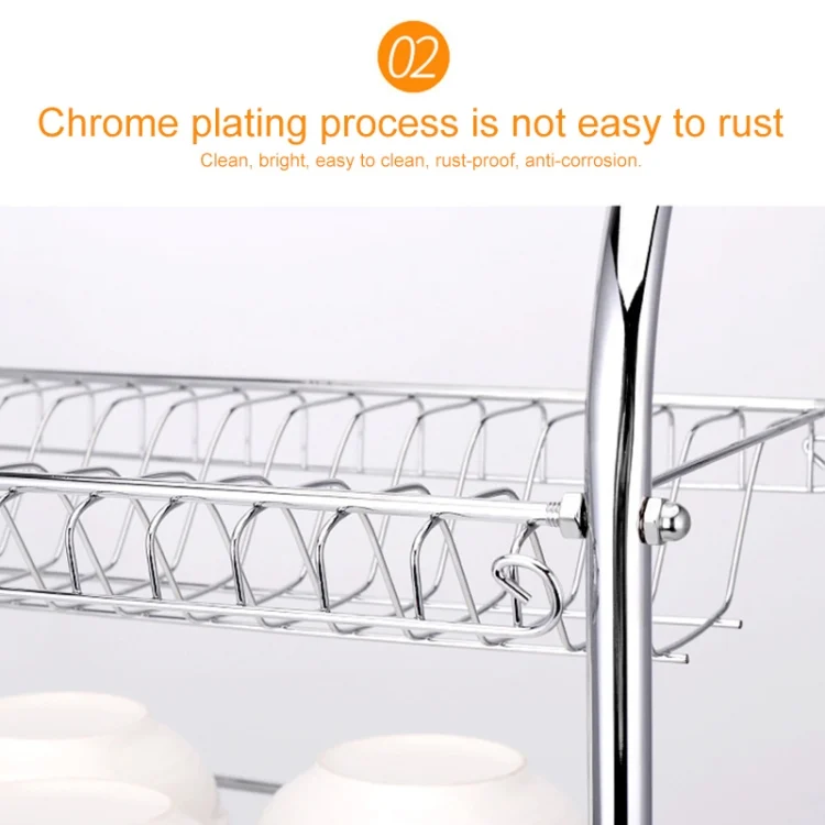 HC6155_4.webp Multi-function Kitchen Stainless Steel Three Layers Flower Shape Steel Sheet Rack Hanging Bowl Dish Holder - Image 5
