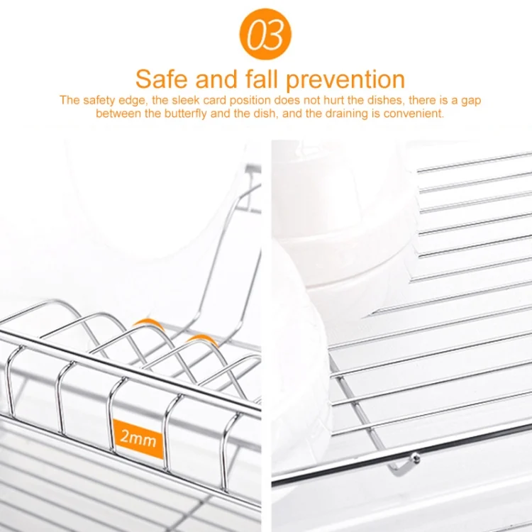 HC6155_5.webp Multi-function Kitchen Stainless Steel Three Layers Flower Shape Steel Sheet Rack Hanging Bowl Dish Holder - Image 6