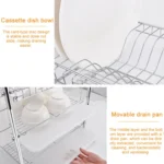 Multi-function Kitchen Stainless Steel Three Layers Flower Shape Steel Sheet Rack Hanging Bowl Dish Holder - Image 7