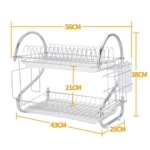 Multi-function Kitchen Stainless Steel Double Diskes Rack Hanging Knife Chopping Block Holder - Image 3