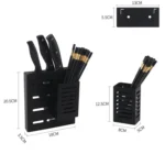 Stainless Steel Wall-mounted Kitchen Rack Hanging Kinfe Chopsticks Canister Holder - Image 3