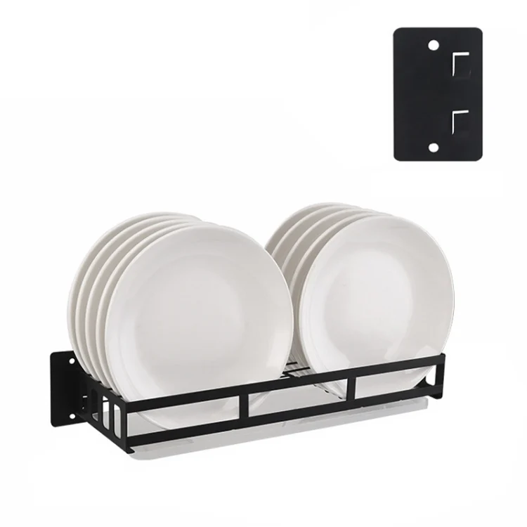 HC6160B.webp Stainless Steel Wall-mounted Kitchen Rack Hanging Dish Holder - Image 1