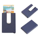 Carbon Fiber Antimagnetic Solid Color Credit Card Holder Money Clip Wallet, Size: 10*6.6cm