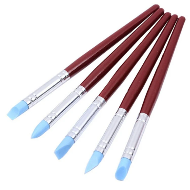 HC6184.webp 5 Pieces Flexible Rubber Tip Ceramic Clay Indentation Tool Clay Sculpting Shaper - Image 1