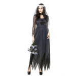 Halloween Costume Women Lace Chiffon Black Dress Ghost Bride Clothes Cosplay Game Uniforms, Size: L, Bust: 80cm, Waistline:72cm, Clothes Long:143cm - Image 2