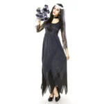 Halloween Costume Women Lace Chiffon Black Dress Ghost Bride Clothes Cosplay Game Uniforms, Size: L, Bust: 80cm, Waistline:72cm, Clothes Long:143cm - Image 5