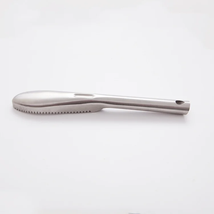 HC6319_1.webp Kitchen Essential Stainless Steel Bidirectional Sawtooth Fish Scraper Fish Scale Planing Knife - Image 2