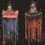 Halloween Hang Ghost Resin Electric Skull Bar Door Welcome Ghost Voice Skeleton Props Decorations - Image 6