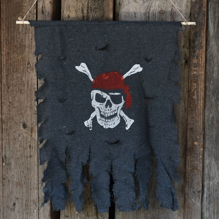 HC6359.webp Halloween Decoration Jolly Roger Skull Banner Pirate Flag Party Supplies, Large Size: 76 x 90cm - Image 1
