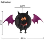 3 PCS / Set Creative Funny Halloween Ghost Bats Spider Pendant Paper Decoration and Props Horror - Image 3
