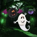 3 PCS / Set Creative Funny Halloween Ghost Bats Spider Pendant Paper Decoration and Props Horror - Image 6
