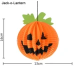 3 PCS / Set Creative Funny Halloween Pumpkin Bats Spider Pendant Paper Decoration and Props Horror - Image 2