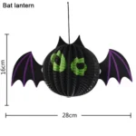3 PCS / Set Creative Funny Halloween Pumpkin Bats Spider Pendant Paper Decoration and Props Horror - Image 3