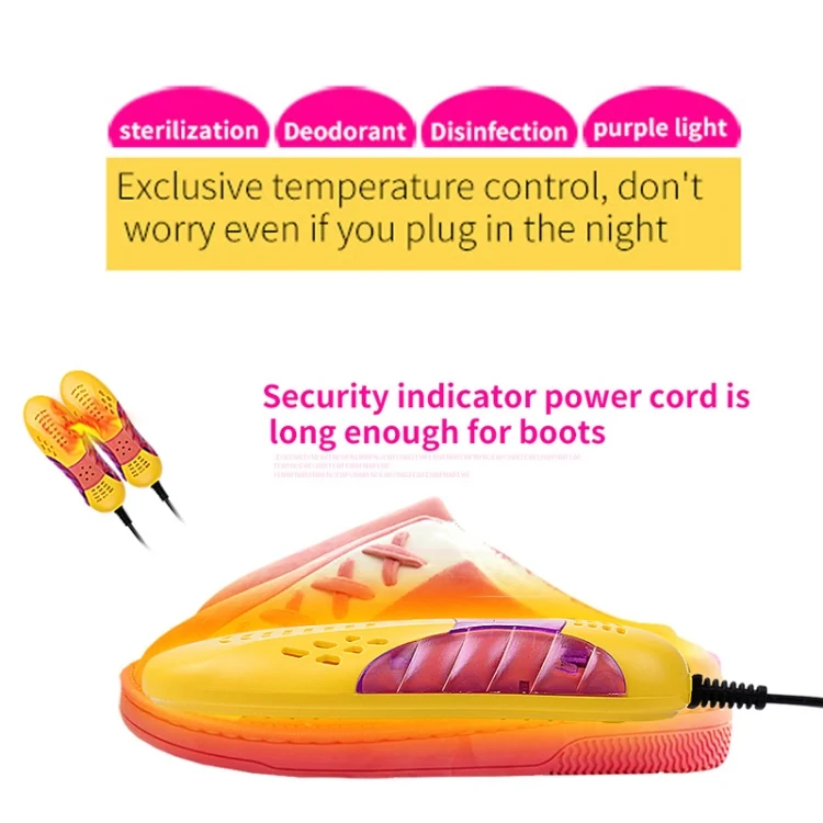 HC6475Y_5.webp Multifunctional Household Cartoon Dehumidification Deodorization Shoe Warmer Dryer with Lighting, US Plug - Image 6