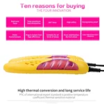 Multifunctional Household Cartoon Dehumidification Deodorization Shoe Warmer Dryer with Lighting, US Plug - Image 7