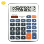 OSALO OS-5M 12 Digits Desktop Calculator Solar Energy Dual Power Calculator