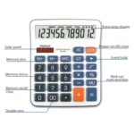 OSALO OS-5M 12 Digits Desktop Calculator Solar Energy Dual Power Calculator - Image 5