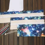 48 Slots Cosmic Galaxy Print Pen Bag Canvas Pencil Wrap Curtain Roll Up Pencil Case Stationery Pouch - Image 4