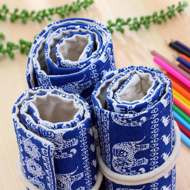HC6767_3.webp 72 Slots Cosmic Galaxy Print Pen Bag Canvas Pencil Wrap Curtain Roll Up Pencil Case Stationery Pouch - Image 4